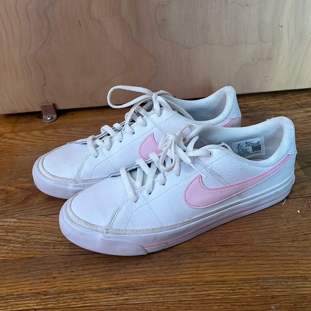 Pink and white Nike shoes (worn once)